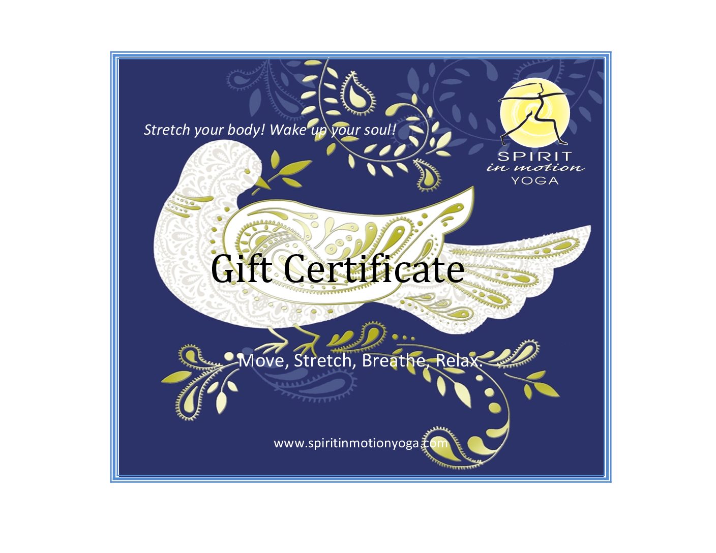 Yoga Gift Certificates